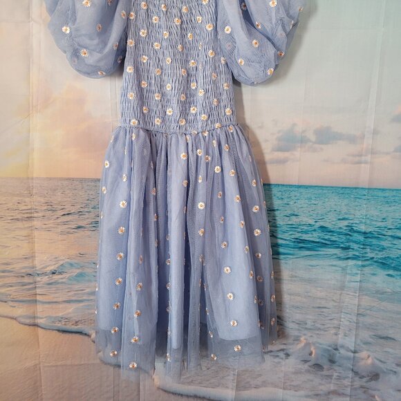 Blue Tulle Daisy Dress ~ O/S - Picture 3 of 4
